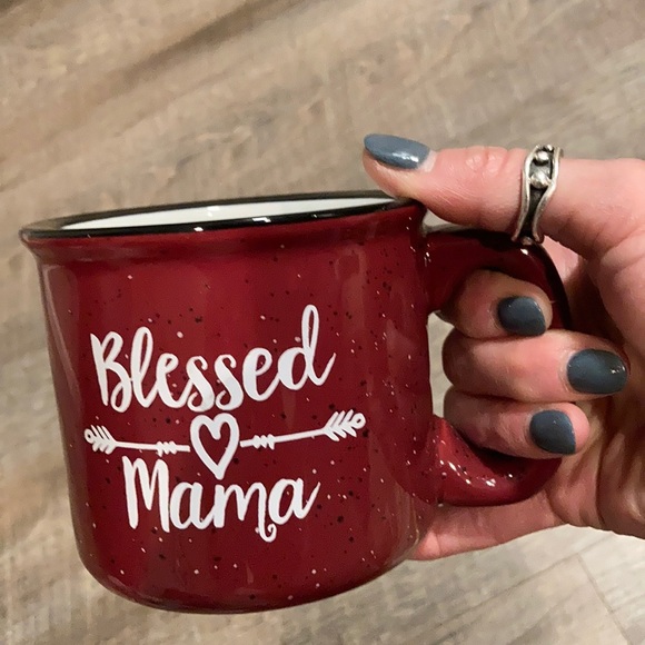 Mware Blessed Mama Red speckled coffee mug 10 oz - Picture 8 of 8